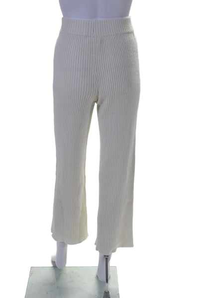 Lovers + Friends Women's Pull-On Ribbed Straight Leg Pants Beige Size XS