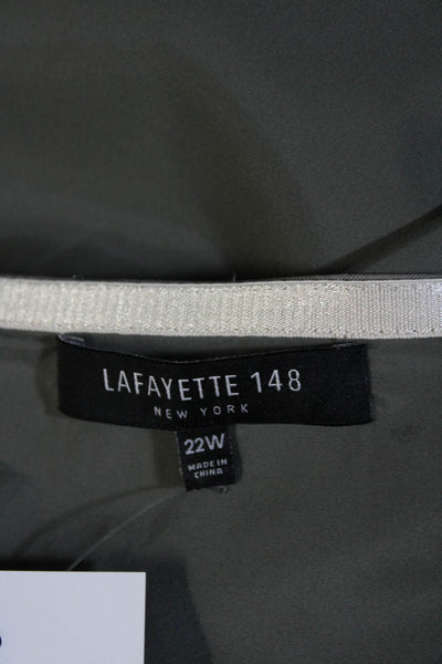 Lafayette 148 New York Womens Back Zip Knee Length Pencil Skirt Gray Size 22W