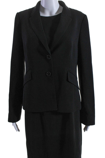 Hobbs London Womens Two Button Notched Lapel Dress Suit Black Size 8