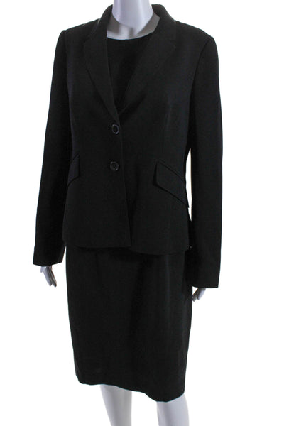 Hobbs London Womens Two Button Notched Lapel Dress Suit Black Size 8