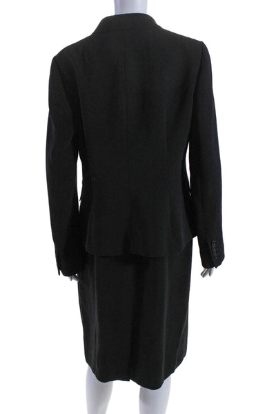 Hobbs London Womens Two Button Notched Lapel Dress Suit Black Size 8