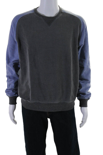 Shades of Grey Mens Raglan Sleeve Colorblock Crewneck T-shirt Gray Blue Size L