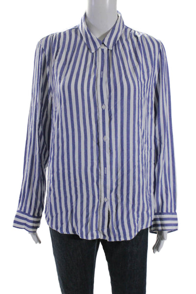 Rails Womens Long Sleeve Striped Button Down Shirt Blue Size L