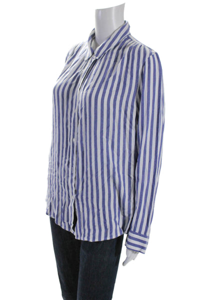 Rails Womens Long Sleeve Striped Button Down Shirt Blue Size L