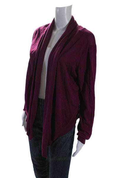 DKNY Womens Silk Long Sleeve Open Front Cardigan Purple Size M/L