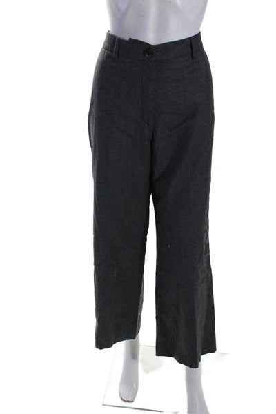 Bernard Zins Womens Flat Zip Front Tapered Leg Dress Pants Gray 28 in
