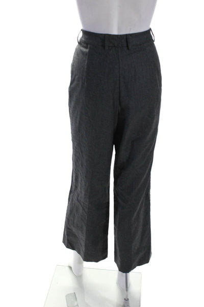 Bernard Zins Womens Flat Zip Front Tapered Leg Dress Pants Gray 28 in