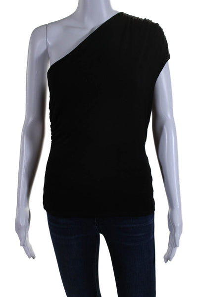 Reformation Women's Asymmetrical One Shoulder Sleeveless Blouse Black Size S