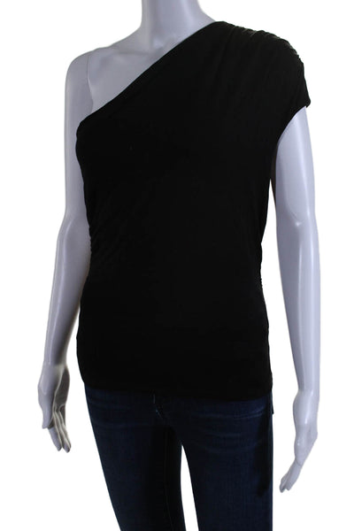 Reformation Women's Asymmetrical One Shoulder Sleeveless Blouse Black Size S