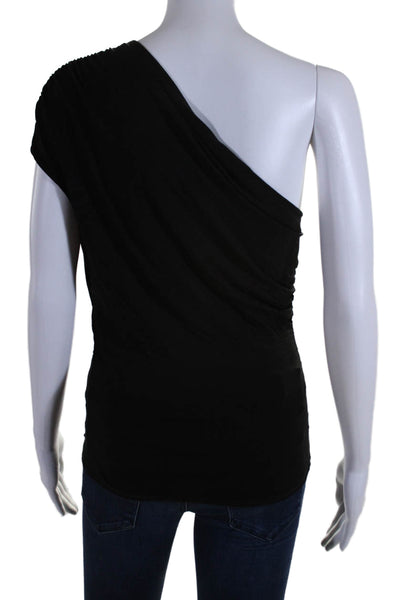 Reformation Women's Asymmetrical One Shoulder Sleeveless Blouse Black Size S