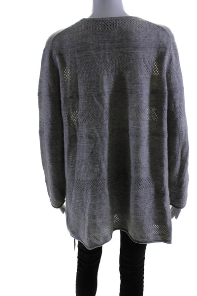 Cashmere Charter Club Womens Long Sleeves Cardigan Sweater Gray Size Large