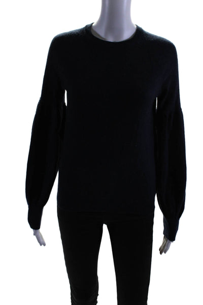 Autumn Cashmere Womens Long Sleeves Sweater Navy Blue Size Extra Small