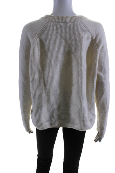 Madewell Womens Long Sleeves Crew Neck Sweater White Cotton Size Medium