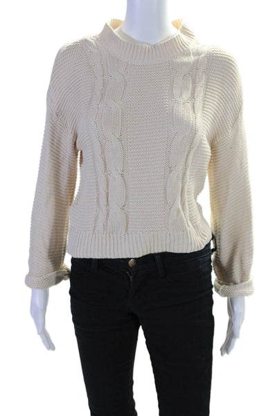 525 Womens Long Sleeve Thick Knit Crew Neck Sweater Beige Size XS