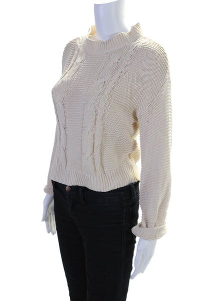 525 Womens Long Sleeve Thick Knit Crew Neck Sweater Beige Size XS