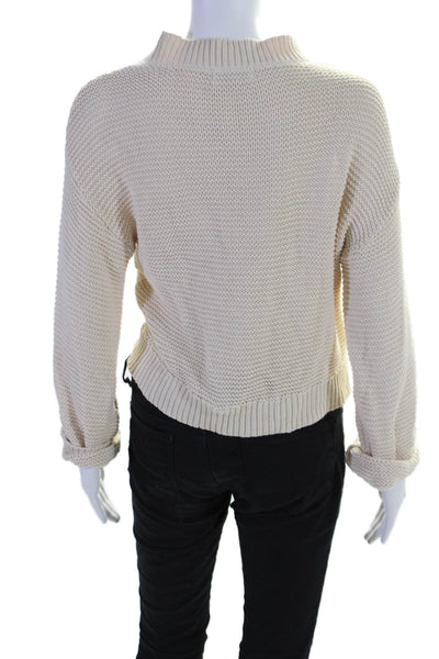 525 Womens Long Sleeve Thick Knit Crew Neck Sweater Beige Size XS