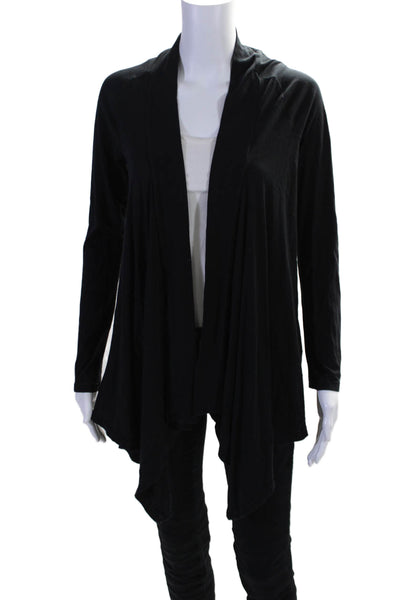 Splendid Womens Cotton Open Front Long Sleeve Cardigan Sweater Black Size S