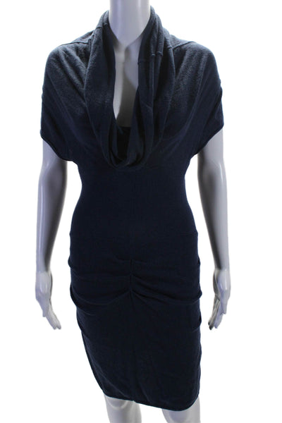 Catherine Malandrino Womens Sleeveless Cowl Neck Sweater Dress Blue Size P