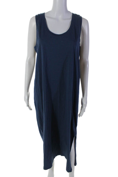 Pact Womens Cotton Sleeveless Round Neck Casual T-Shirt Dress Navy Blue Size L