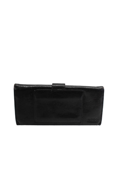 Hobo International Womens Patten Leather Button Clasp Rectangle Wallet Black OS