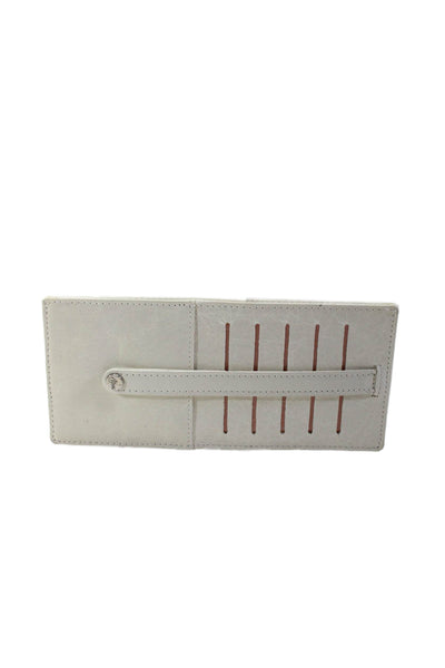 Abas Womens Leather Buckle Strap Lined Open Thin Card Holder Cream OS