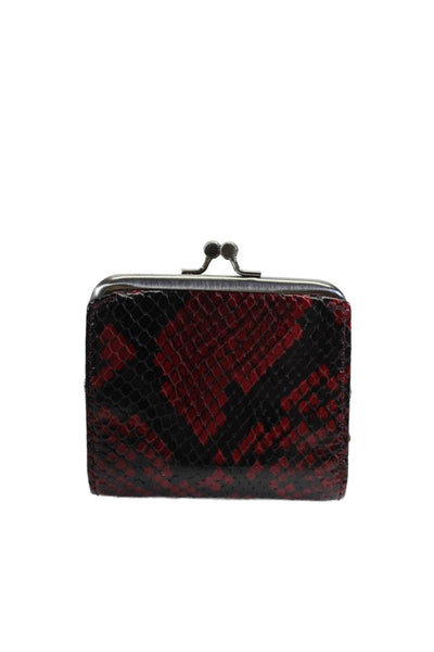 Patricia Nash Womens Embossed Leather Texture Animal Printed Mini Wallet Red OS