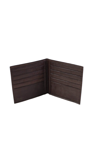 Scully Mens Leather Multilayered Open Closure Side Open Card Wallet Brown