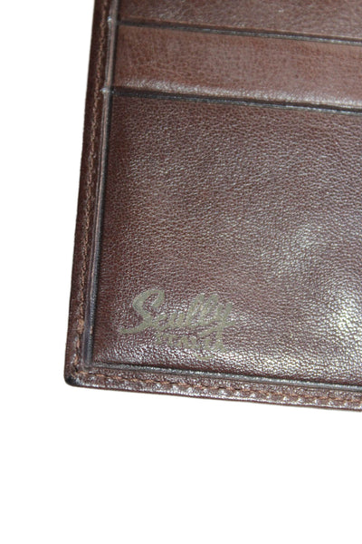 Scully Mens Leather Multilayered Open Closure Side Open Card Wallet Brown