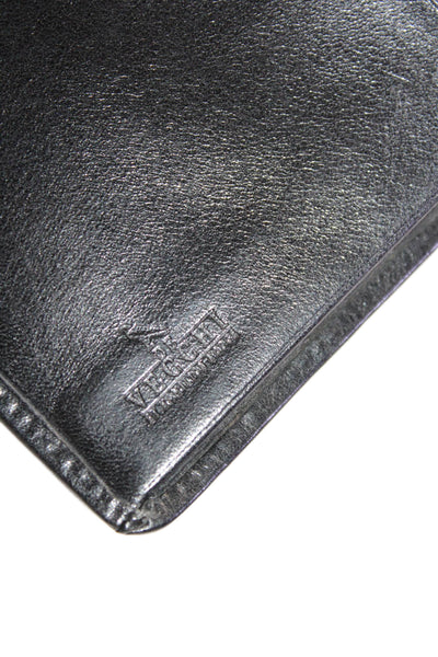 De Vecchi Mens Leather Open Top Clutch Wallet Black