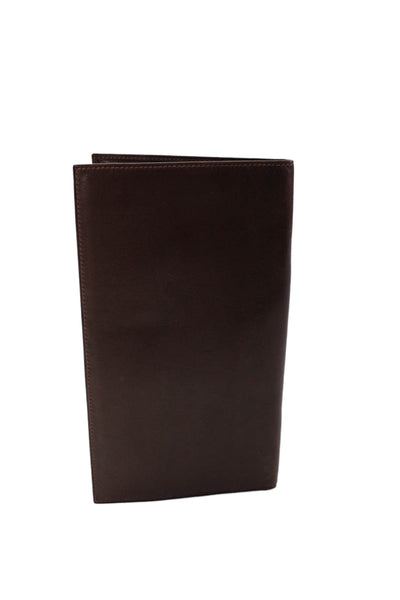 De Vecchi Mens Leather Multilayered Open Closure Card Wallet Brown