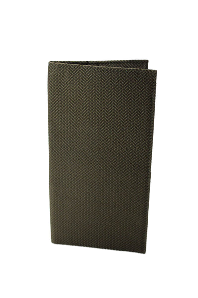 Designer Mens Geometric Open Top Textured Folded Card Wallet Green