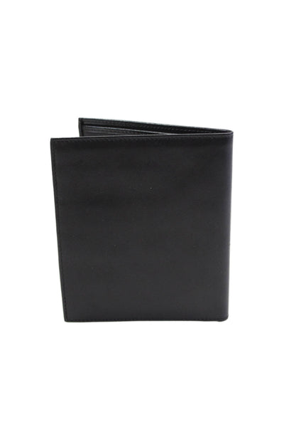 Bosca Mens Leather Multilayered Open Closure Billfold Card Case Wallet Black