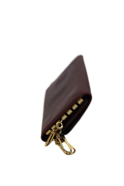 Scully Mens Leather Snap Closure Trifold Dangle Chain Key Holder Wallet Brown