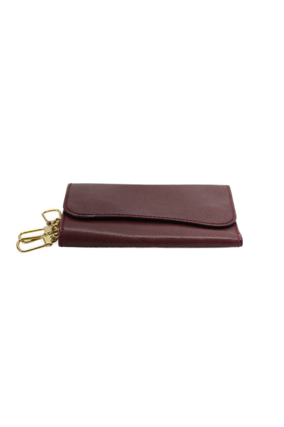 Scully Mens Leather Snap Closure Trifold Dangle Chain Key Holder Wallet Brown