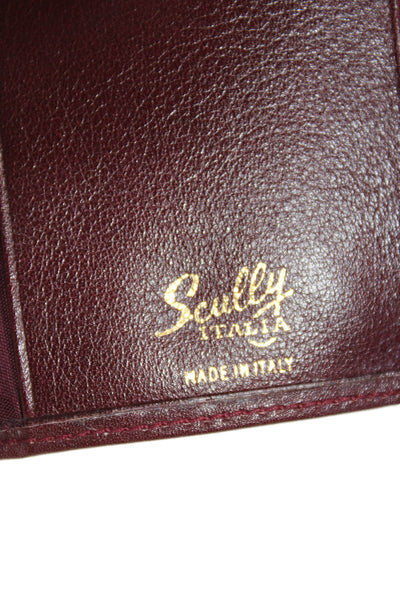 Scully Mens Leather Snap Closure Trifold Dangle Chain Key Holder Wallet Brown