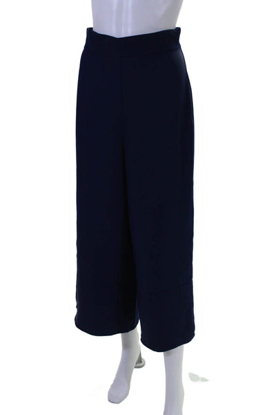 Amanda Uprichard Womens Dress Slip-on Zippered Wide Leg Pants Blue Size S