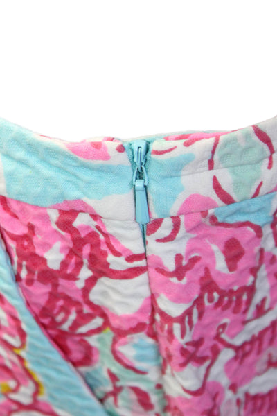 Lily Pulitzer Womens Cotton Floral Print Mini Shorts Blue Pink Size 2