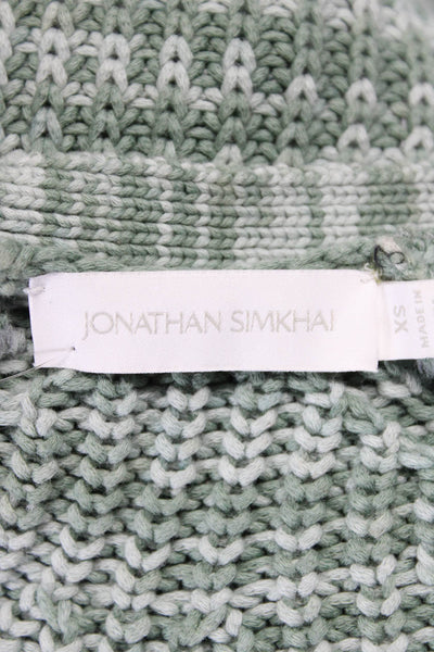 Jonathan Simkhai Womens Button Down Cardigan Sweater Green Size XS