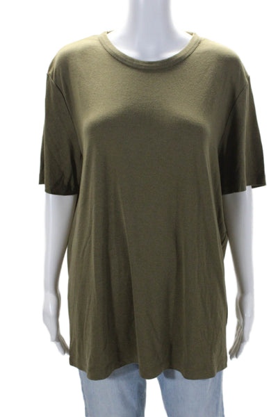 Theory Womens Army Green Crew Neck Short Sleeve Basic Tee Top Size XL lot 2