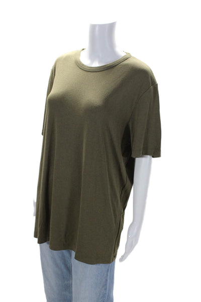 Theory Womens Army Green Crew Neck Short Sleeve Basic Tee Top Size XL lot 2