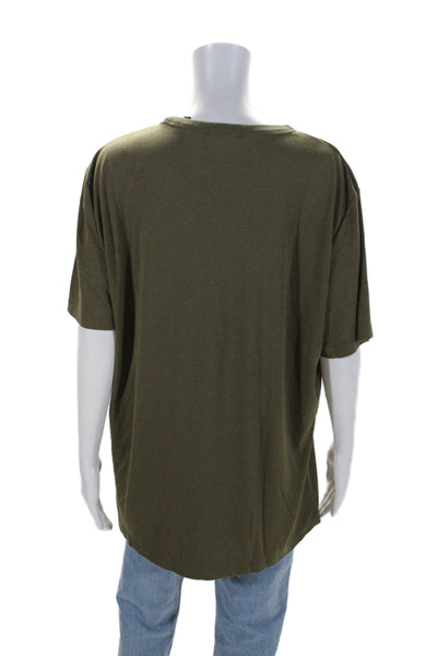 Theory Womens Army Green Crew Neck Short Sleeve Basic Tee Top Size XL lot 2