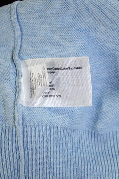 346 Brooks Brothers Mens V-Neck Long Sleeves Cotton Pullover Sweater Blue Size L