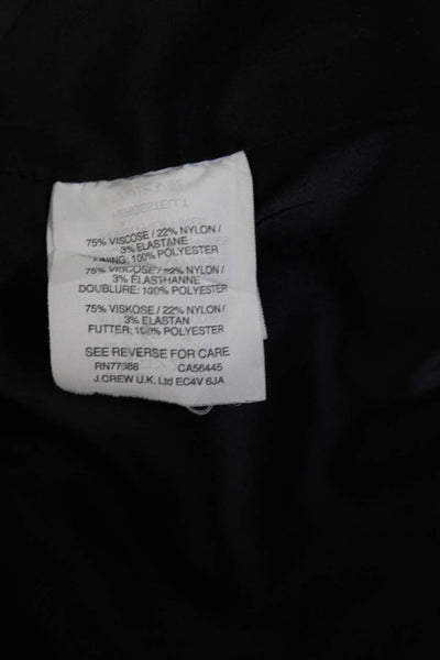 J Crew Womens Solid Black Open Front Faux Pockets Long Sleeve Blazer Size 0