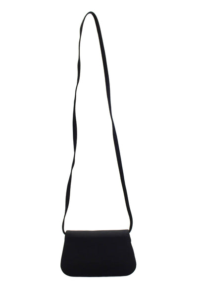 Judith Jack Womens Black Embellished Flap Shoulder Bag Handbag