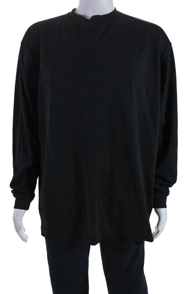 Bugatchi Mens Long Sleeves Crew Neck Pullover Tee Shirt Black Size Extra Large