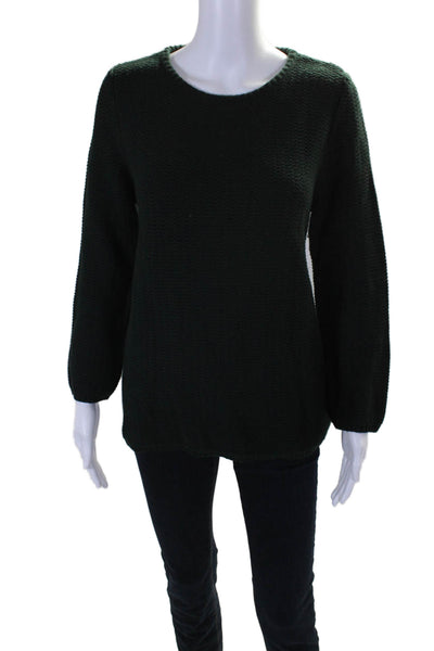 COS Women's Round Neck Long Sleeves Pullover Sweater Dark Green Size L