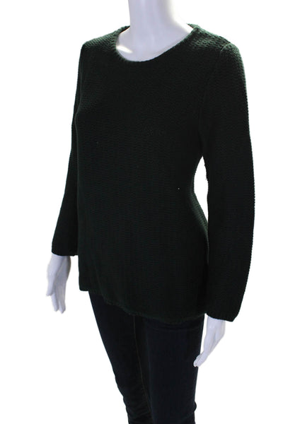 COS Women's Round Neck Long Sleeves Pullover Sweater Dark Green Size L