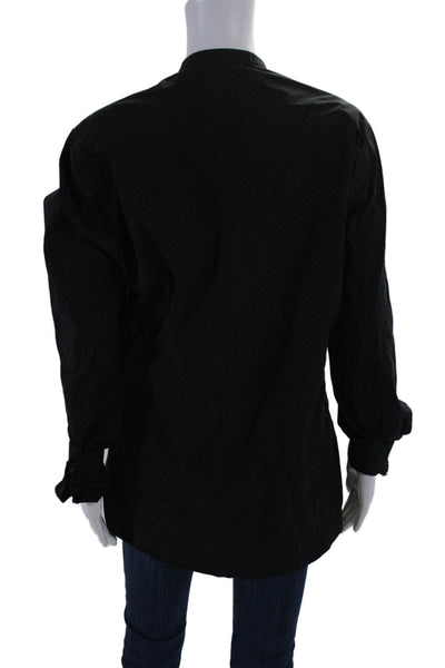 The Kooples Women's Round Neck Long Sleeves Button Down Shirt Black Size M