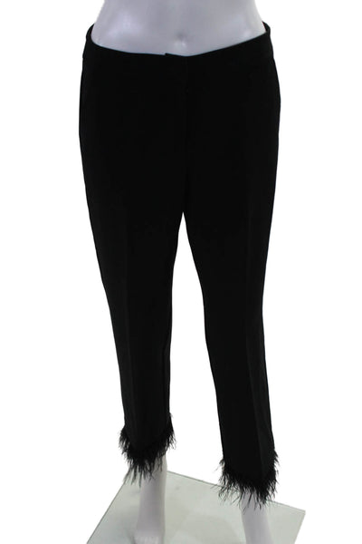 Trina Turk Womens Flat Zip Front Tapered Leg Dress Pants Black Size 2
