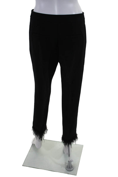 Trina Turk Womens Flat Zip Front Tapered Leg Dress Pants Black Size 2
